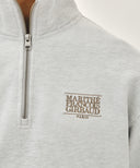 SMALL CLASSIC LOGO HALF ZIPUP SWEATSHIRT IN LIGHT HEATHER GREY image 4