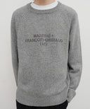 LETTERING LOGO KNIT PULLOVER IN HEATHER GREY image 4