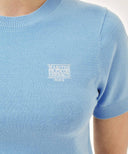 W SMALL CLASSIC LOGO HALF KNIT PULLOVER IN SKY BLUE image 4