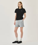 W VINTAGE CLASSIC LOGO SWEAT SHORTS IN HEATHER GREY image 4