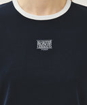 W CLASSIC LOGO RINGER TEE IN NAVY image 4