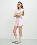 W BASIC SWEAT SHORTS IN LIGHT PINK image 4