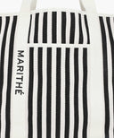 REGULAR LOGO BIG COTTON BAG IN STRIPE image 4