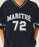 KIDS V NECK NYLON WOVEN TEE IN NAVY image 4