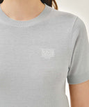W SMALL CLASSIC LOGO HALF KNIT PULLOVER IN HEATHER GREY image 4