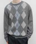 ARGYLE JQD KNIT PULLOVER IN HEATHER GREY image 4