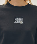 W FLOWER CLASSIC LOGO CROP SWEATSHIRT IN CHARCOAL GREY image 4