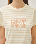 W CLASSIC LOGO CROP TEE IN IVORY image 4