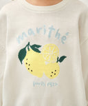 KIDS CITRON KNIT PULLOVER IN IVORY image 4