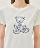 W DOODLE BEAR TEE IN WHITE image 4