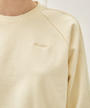 W LACE DETAIL CROP SWEATSHIRT IN IVORY image 4