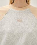 W BLOCK CLASSIC LOGO RAGLAN CROP SWEATSHIRT IN CORAL PINK image 4