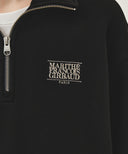 SMALL CLASSIC LOGO HALF ZIPUP SWEATSHIRT IN BLACK image 4