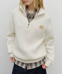 HALF NECK ZIPUP KNIT IN CREAM image 8