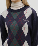 ARGYLE JQD KNIT PULLOVER IN NAVY image 4