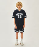 KIDS V NECK NYLON WOVEN TEE IN NAVY image 5