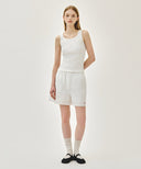 W REGULAR LOGO SLEEVELESS IN WHITE image 5