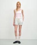 W BASIC STRING CROP SLEEVELESS IN LIGHT PINK image 5