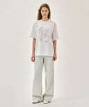 W UNICORN GRAPHIC OVERSIZED TEE IN WHITE image 5