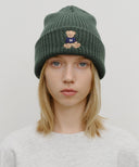 DOODLE BEAR BEANIE IN DARK GREEN image 5