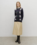 ARGYLE JQD KNIT PULLOVER IN NAVY image 5