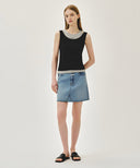 W LAYERED SLEEVELESS IN HEATEHR CHARCOAL image 5