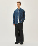 UNI BASIC DENIM SHIRT IN BLUE image 5