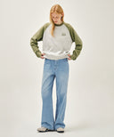 SMALL CLASSIC LOGO COLOR BLOCK SWEATSHIRT IN KHAKI image 5