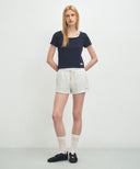 W BASIC CROP TEE IN NAVY image 5