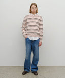 REGULAR LOGO STRIPE POLO KNIT IN PINK image 5