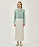W SMALL CLASSIC LOGO CROP KNIT HOODIE ZIPUP IN MINT image 5