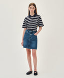 SMALL CLASSIC LOGO PK COLLAR TEE IN DARK NAVY image 5