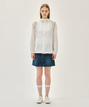 HOODED PACKABLE NYLON JACKET IN WHITE image 5