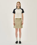 W SMALL REGULAR LOGO RAGLAN CROP TEE IN NAVY image 5