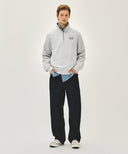 SMALL CLASSIC LOGO HALF ZIPUP SWEATSHIRT IN LIGHT HEATHER GREY image 5