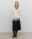 HALF NECK ZIPUP KNIT IN CREAM image 9