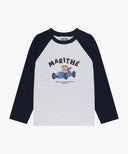 KIDS BEAR RAGLAN LONG SLEEVE TEE IN NAVY image 5