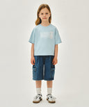 KIDS W BALLET CLASSIC LOGO SEMI CROP TEE IN SKY BLUE image 5