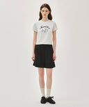 W LEMON GRAPHIC SLIM CROP TEE IN WHITE image 5
