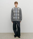 ARGYLE JQD KNIT PULLOVER IN HEATHER GREY image 5