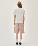 W LONG BERMUDA DENIM PANTS IN DUST PINK image 5