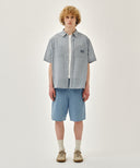 M CHECK HALF SLEEVE SHIRT IN IVORY image 11