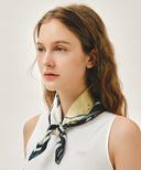 SUMMER PATTERN SILK SCARF IN NAVY image 5
