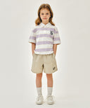 KIDS MULTI STRIPE COLLAR TEE IN LIGHT PURPLE image 5