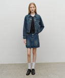W DENIM TUCK DETAIL JACKET IN LIGHT BLUE image 5