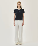 W CLASSIC LOGO RINGER TEE IN NAVY image 5