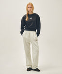 W FLOWER CLASSIC LOGO CROP SWEATSHIRT IN CHARCOAL GREY image 5