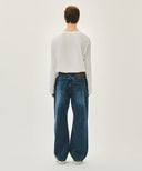 M RELAXED FIT BOOTS-CUT DENIM PANTS IN BLUE image 5