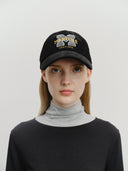 M LOGO CODUROY COVERED CAP IN BLACK
