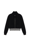 SPELL POINT STRIPE KNIT CARDIGAN IN BLACK image 2